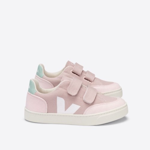 Veja V-12 Velcro Canvas Babe Lasten Kengät Pinkki (J75X87)